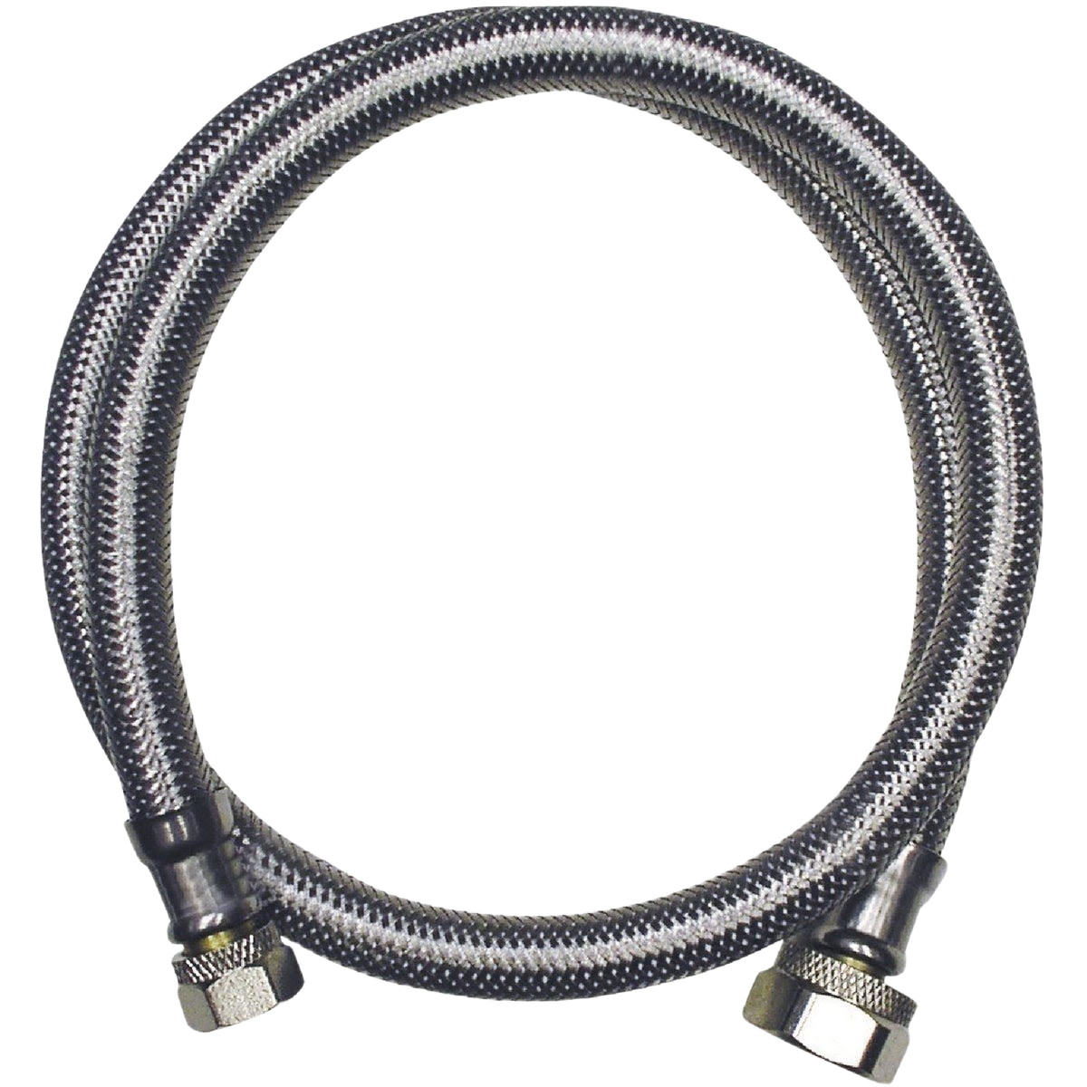 Flexible stainless steel faucet connector with 3/8 inch compression and 1/2 inch fitting for home improvement tasks