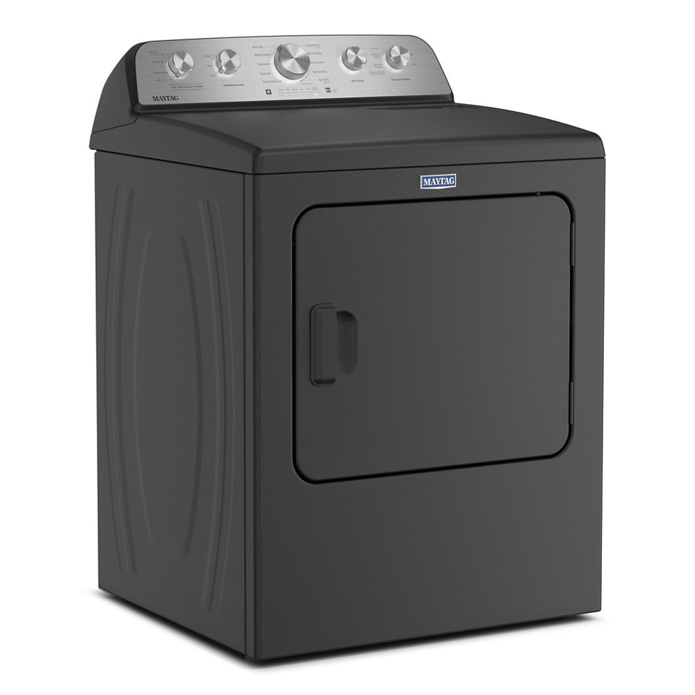 Matte black electric dryer with control dials and square front door in Dryers and Appliances collections