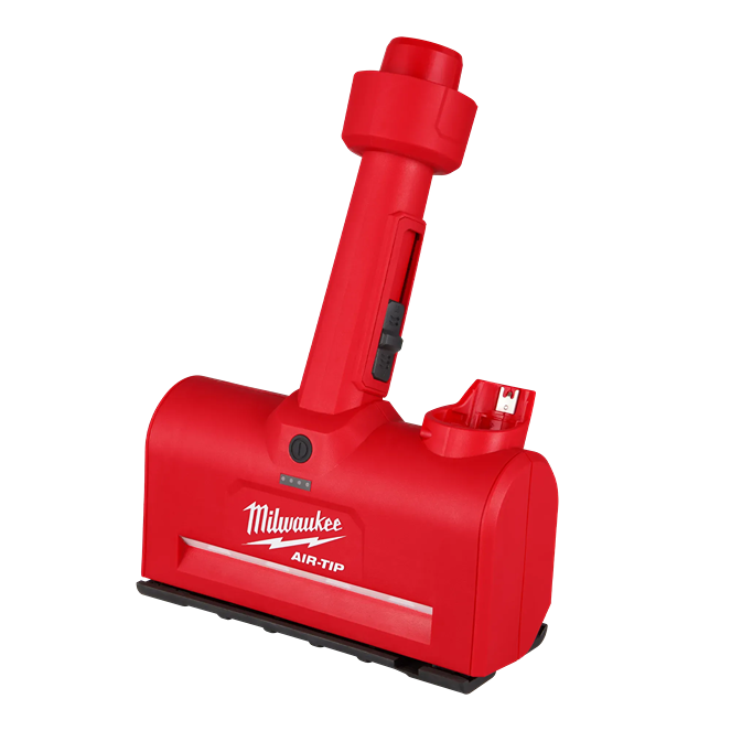 Red utility nozzle with ergonomic handle and compact design for tools and home improvement projects