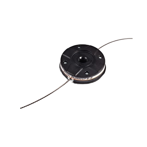 Black nylon trimmer head with precut lines for manual winding in power tool accessories and home improvement collections