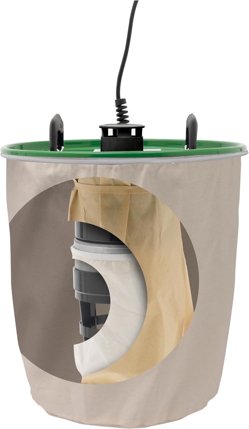 Cyclonic dust extractor fabric filter bag with paper dust collection bag inside for tools and home improvement use