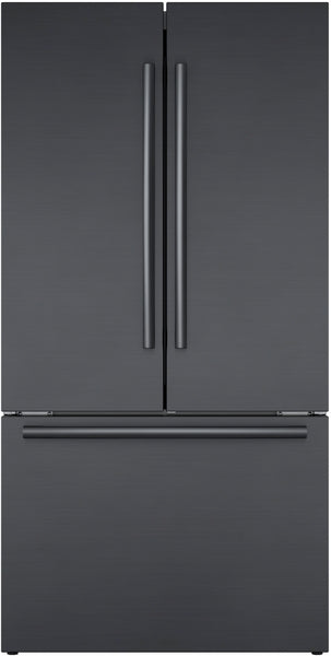 800 Series, French Door Bottom Mount Refrigerator, 36'', Black Stainless Steel