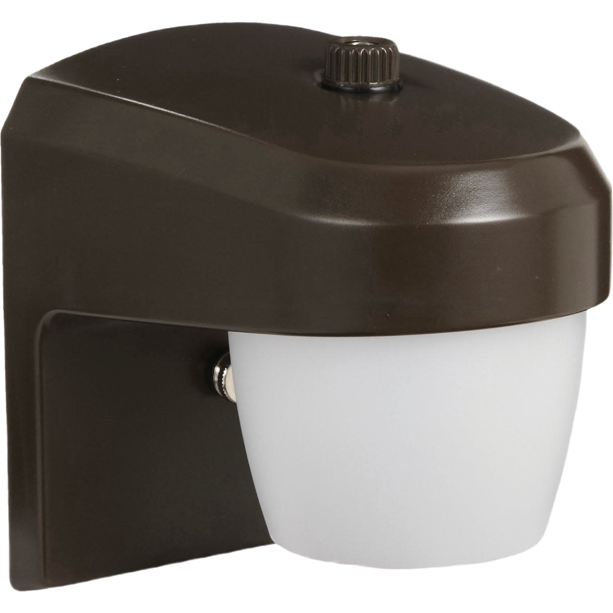 Bronze outdoor wall light fixture with dusk to dawn sensor, suitable for deck and garden lighting projects.