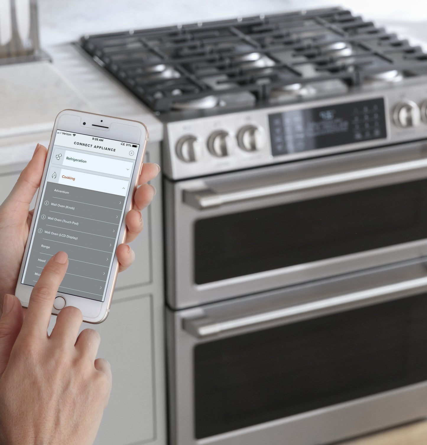 CAFÉ™ 30" Smart Slide-In, Front-Control, Gas Double-Oven Range with Convection
