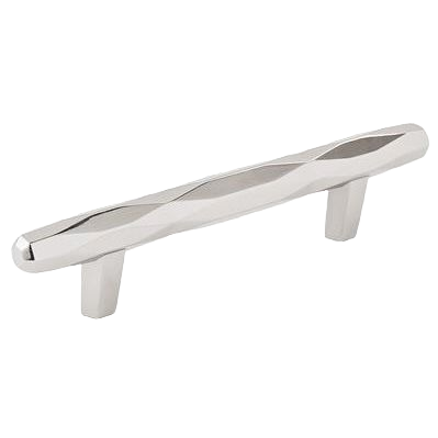 Polished nickel cabinet pull with faceted geometric design for hardware and furniture accessory collections under $50
