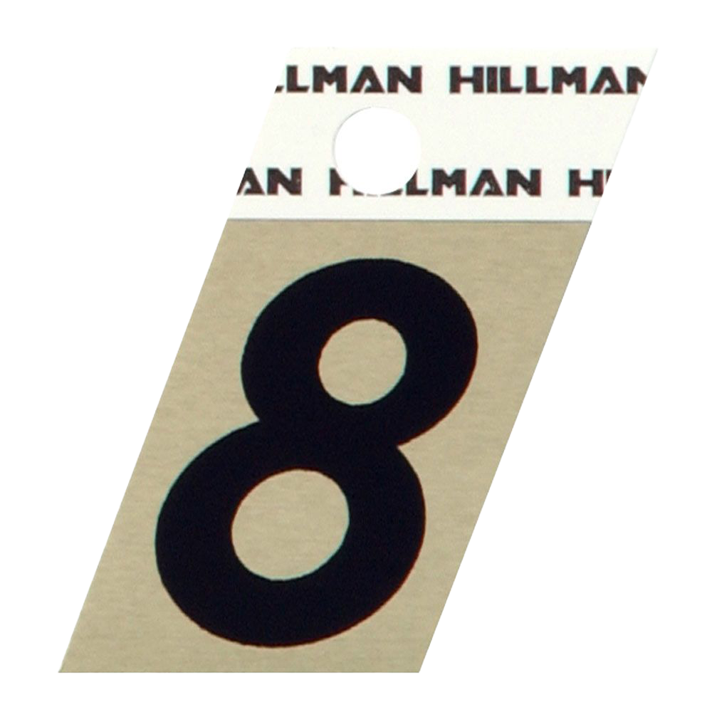 Hillman 1-1/2-In. Adhesive Black & Gold Aluminum House Number 8