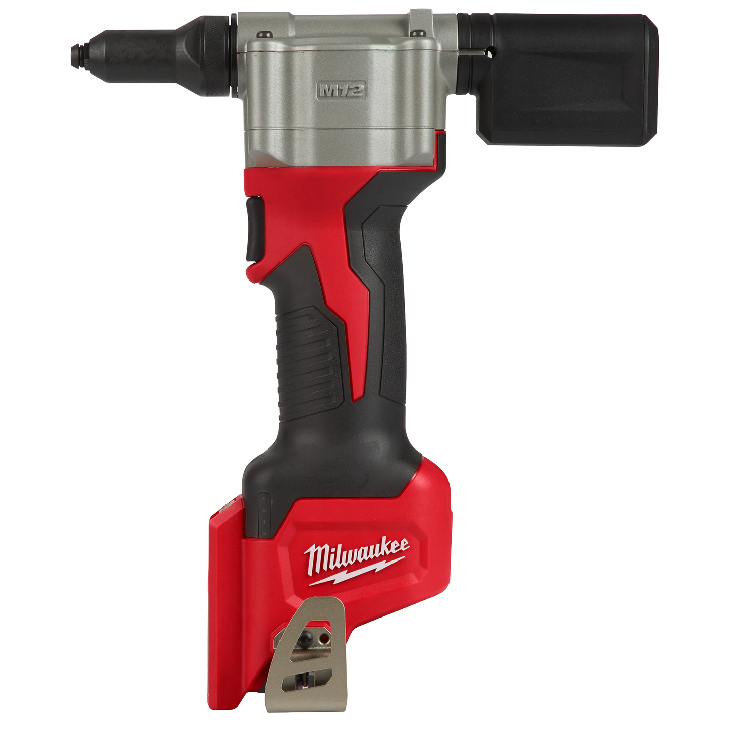 Cordless rivet tool with red and black grip, compact design for efficient tools and home improvement use