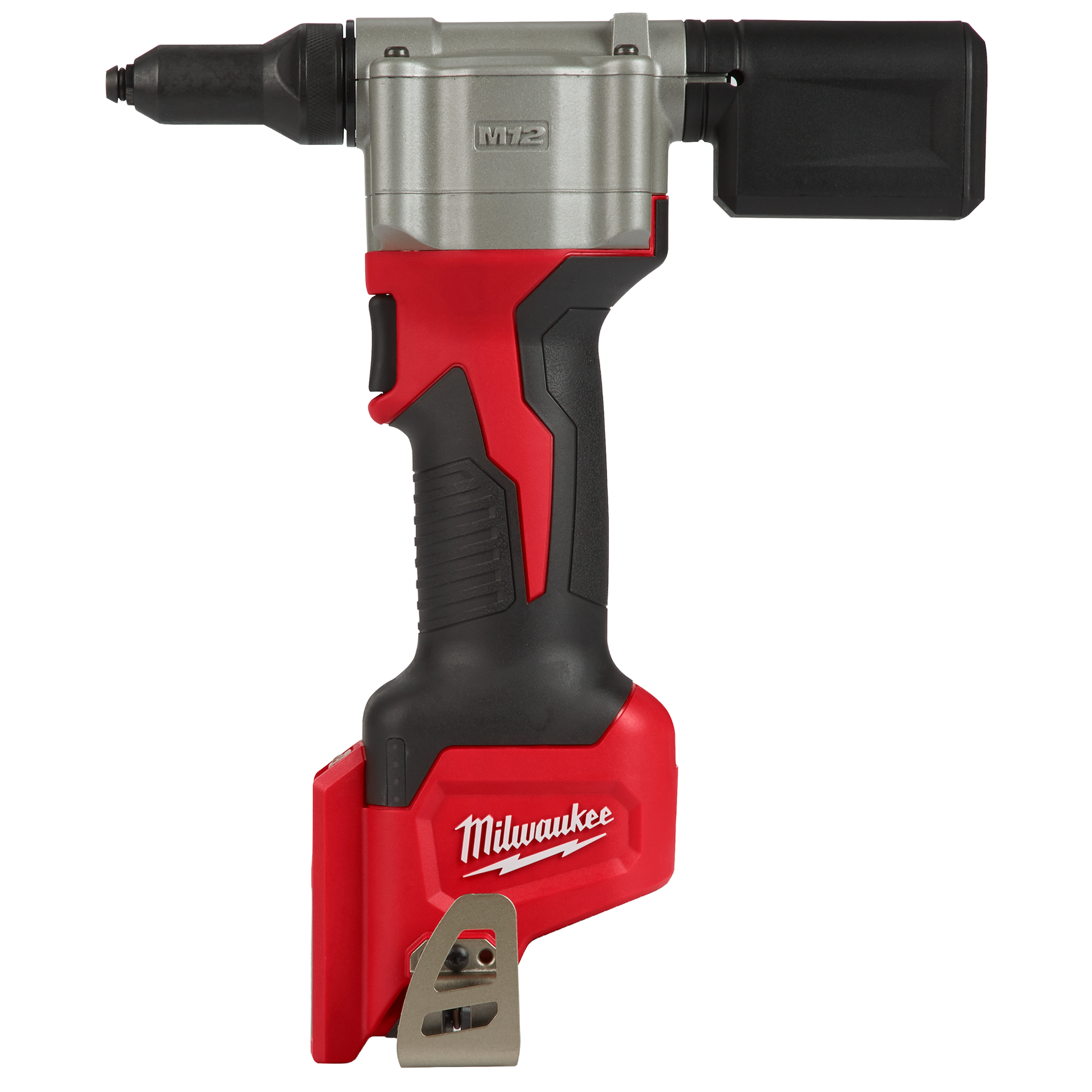 Cordless rivet tool with red and black grip, compact design for efficient tools and home improvement use