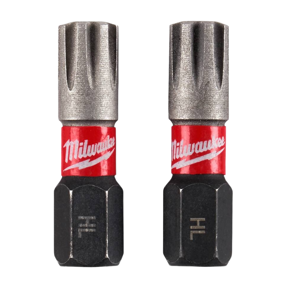 Two custom alloy steel wood screw insert bits with Wear Guard Tip technology in power tool accessories collections