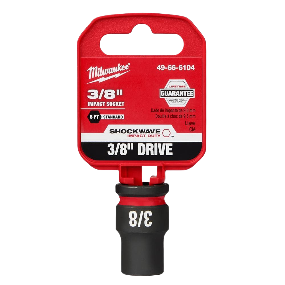 Milwaukee 3/8 inch drive impact socket with 6 point design for hand tools and woodworking under $50 collections