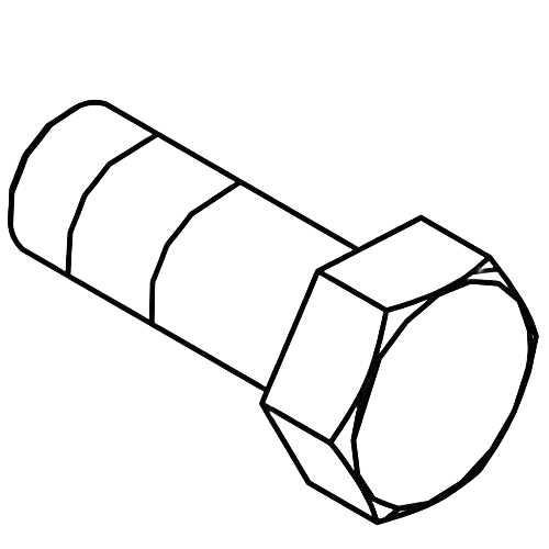 Hexagonal head screw illustration for John Deere hardware in parts and lubricants collection under $50
