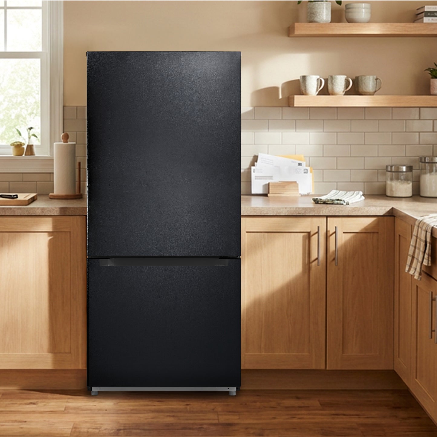 Element Electronics 18.7 cu. ft. Bottom Freezer Refrigerator - Black, ENERGY STAR (ERBM19CBB)