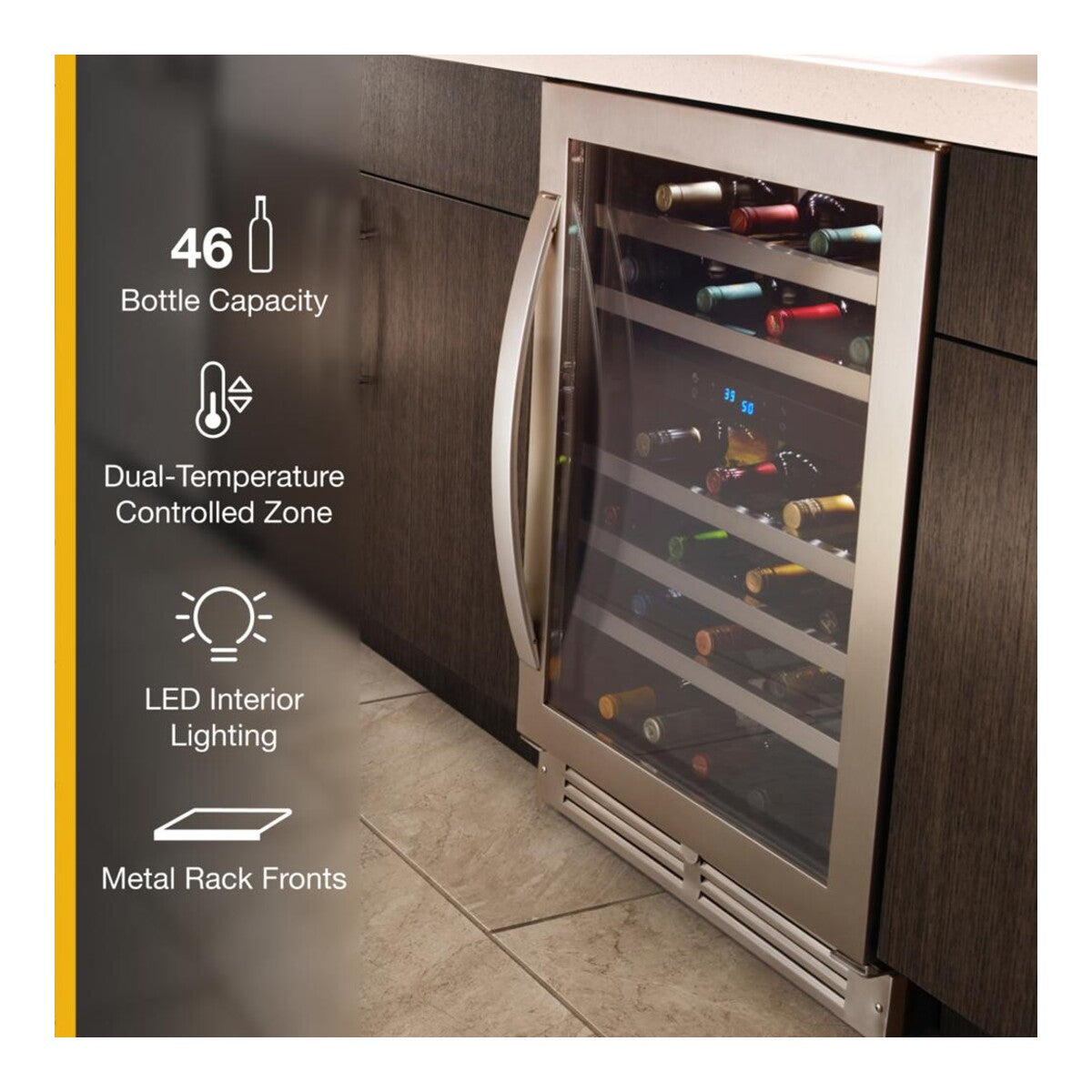 24-inch Wide Undercounter Wine Center with 46-Bottle Wine Storage
