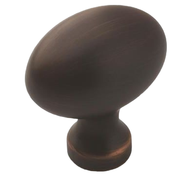 Oil-rubbed bronze cabinet knob with smooth oval design for furniture hardware and home improvement collections under $50