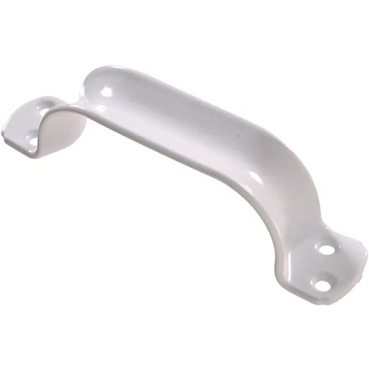 White vinyl heavy duty door pull with mounting holes for furniture and cabinet hardware under $50 collection