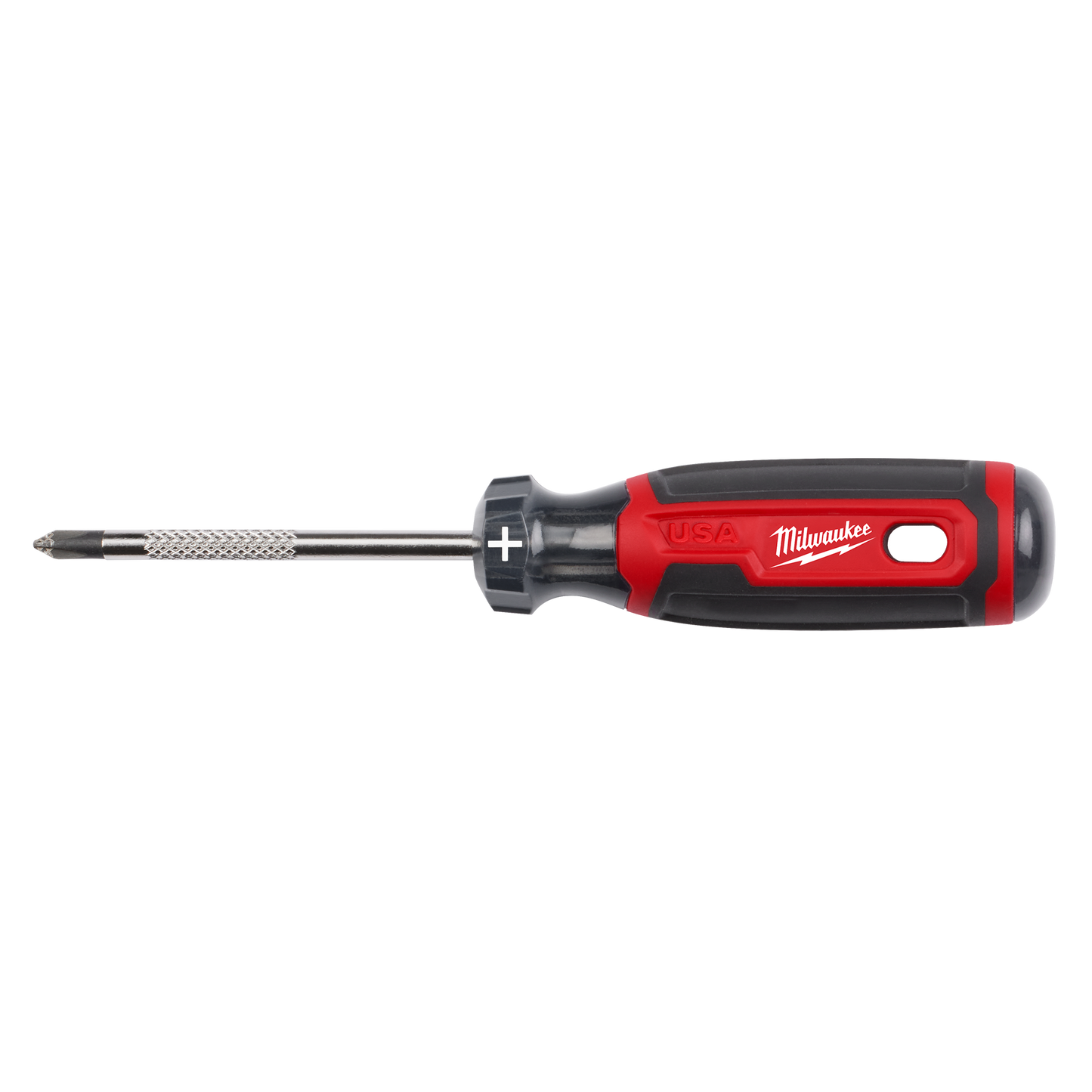 Red and black Milwaukee screwdriver with cushioned grip handle and magnetic tip for precise home improvement tasks