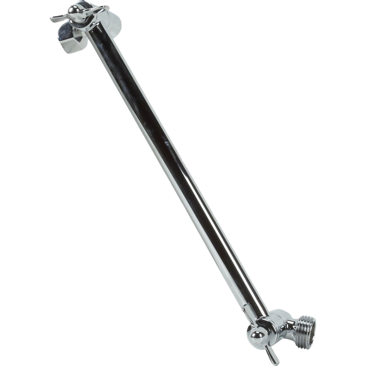 Chrome adjustable shower arm extending 9 inches for plumbing and shower repair in home improvement collections