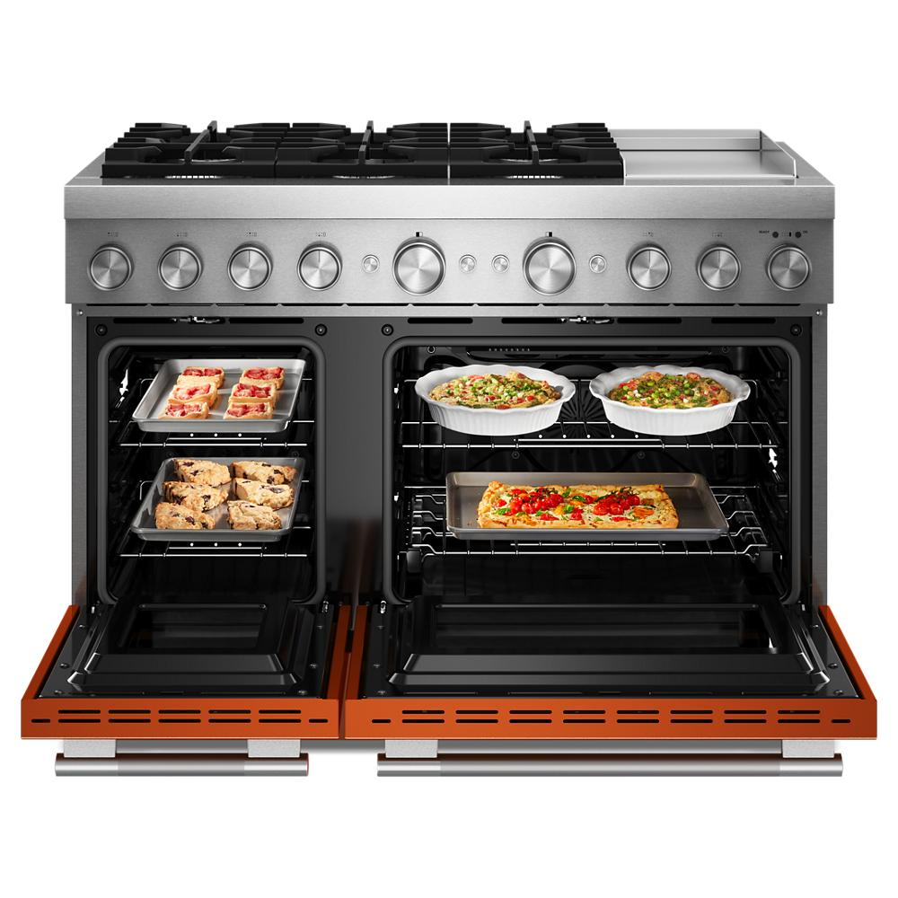 48-Inch 6 Burner Commercial-Style Dual Fuel Range with Griddle