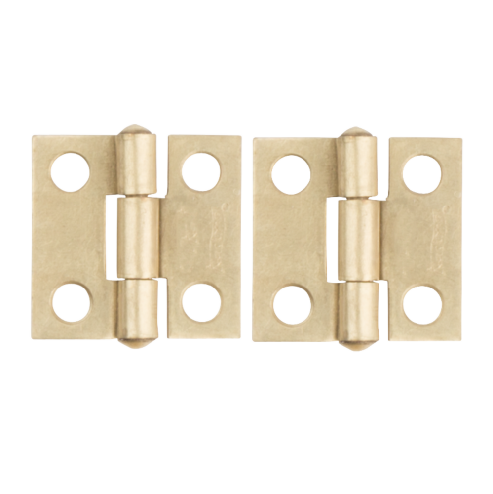 Set of two 1-inch brass tight-pin narrow hinges for door hardware in home improvement and under $50 collection