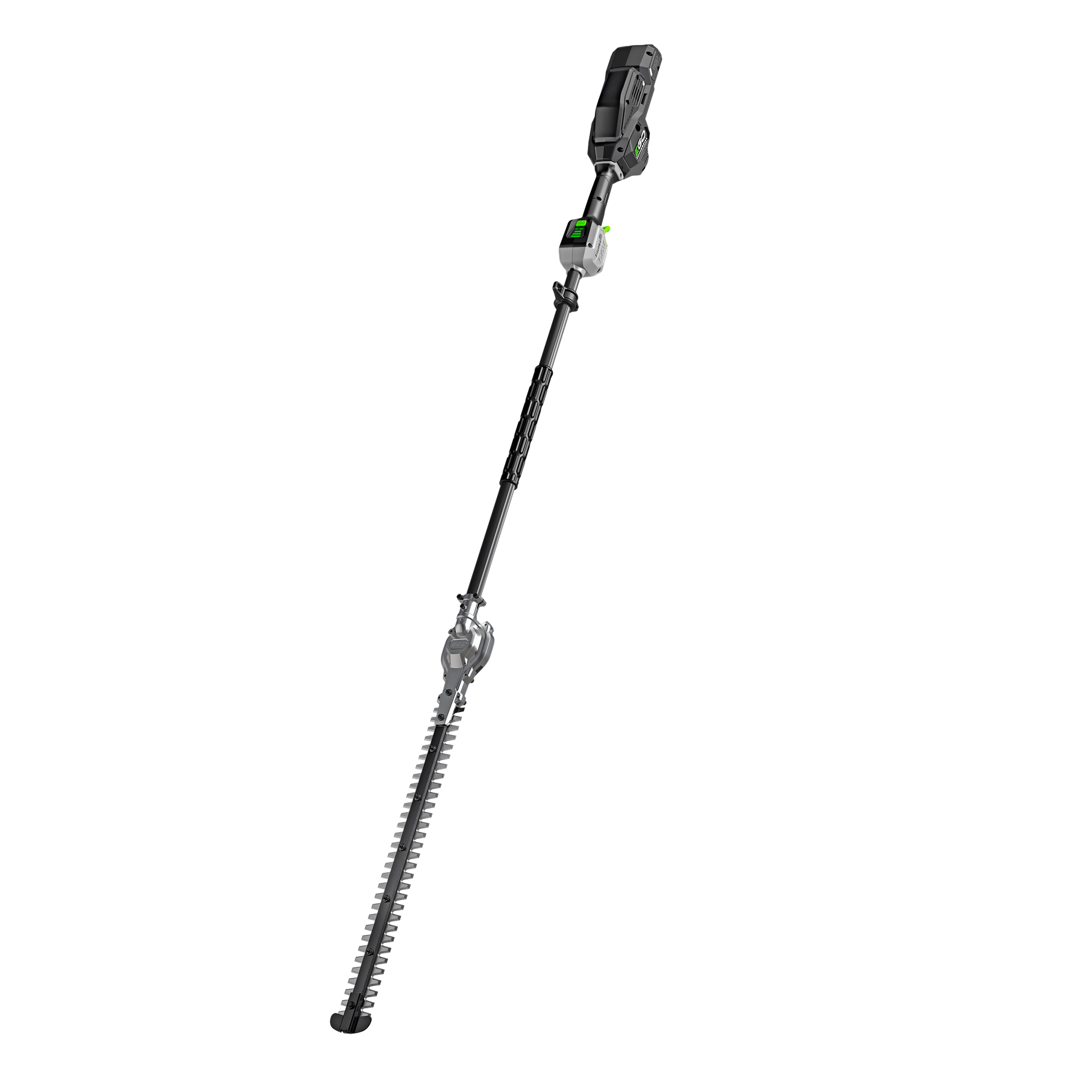 Long lightweight extended pole hedge trimmer with ergonomic handle for home improvement and landscaping tasks