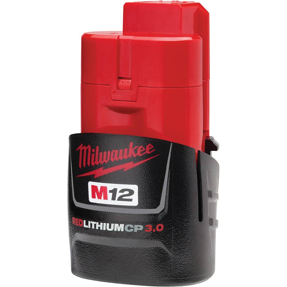 Compact Milwaukee M12 REDLITHIUM 3.0 battery pack for portable power in tool accessories and home improvement collections