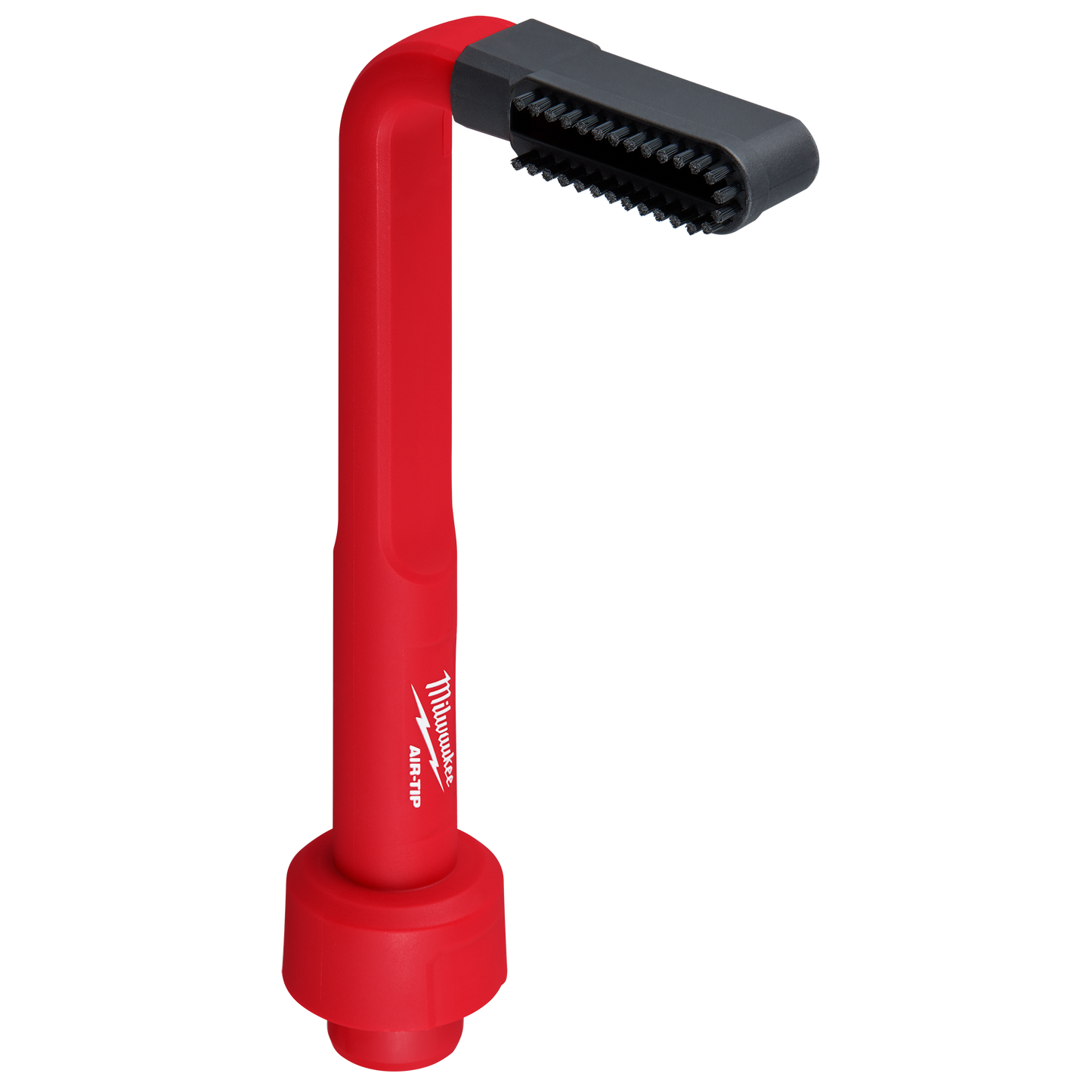 Red and black right-angle cleaning tool attachment designed for dust collection in woodworking and home improvement tasks