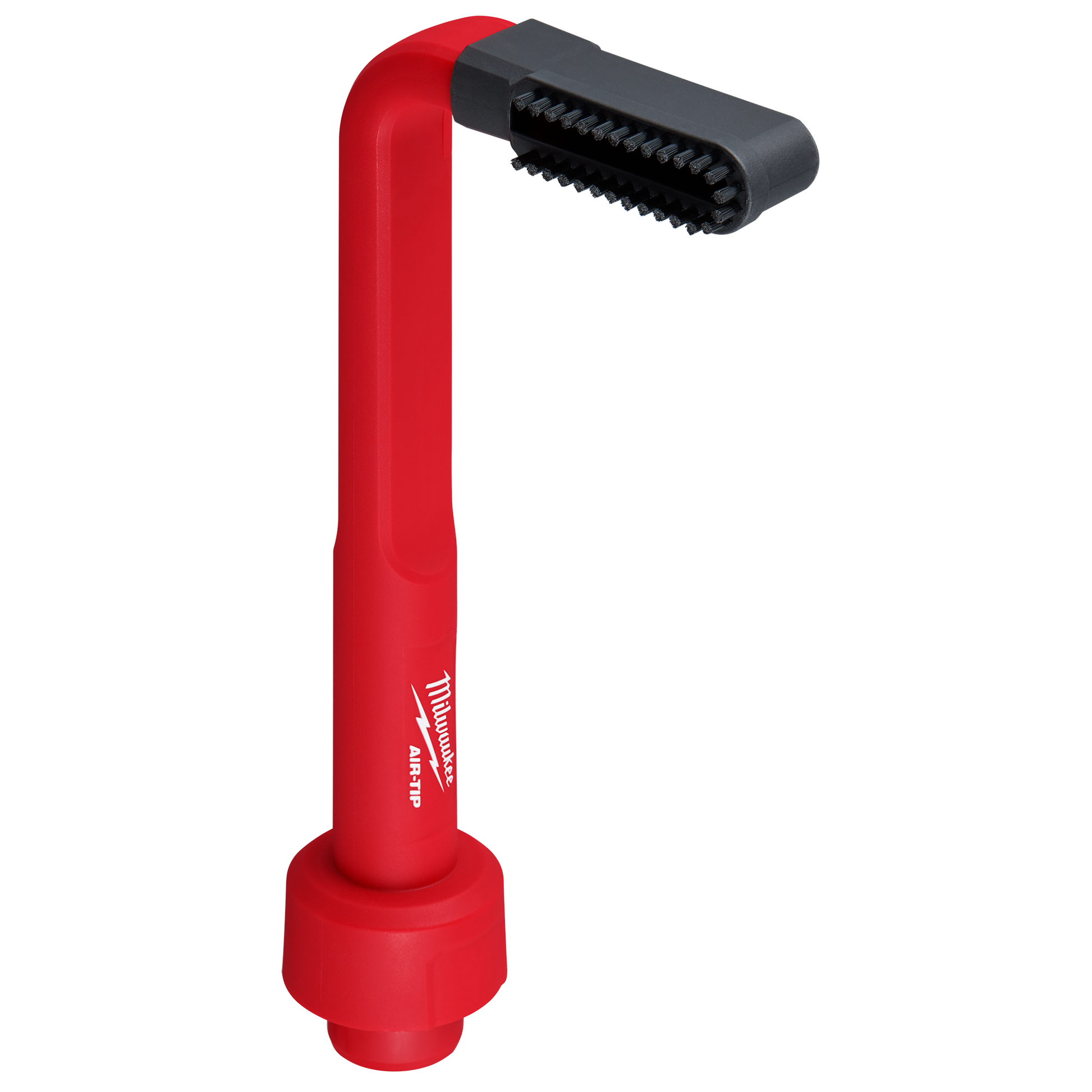Red and black right-angle cleaning tool attachment designed for dust collection in woodworking and home improvement tasks
