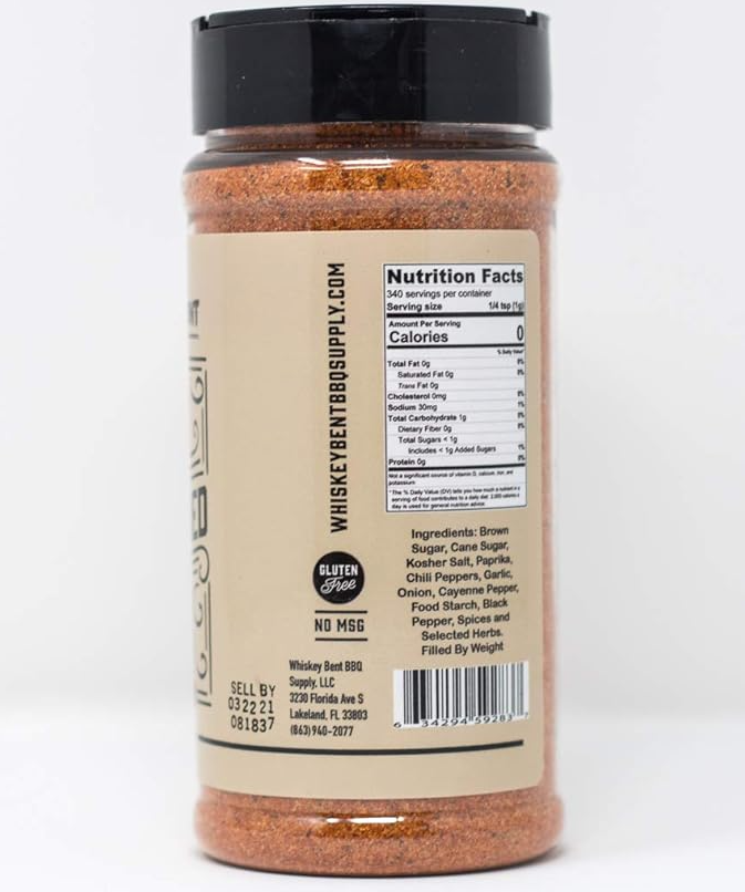 Whiskey Bent BBQ The Old Fashioned Dry Rub, 12 oz.