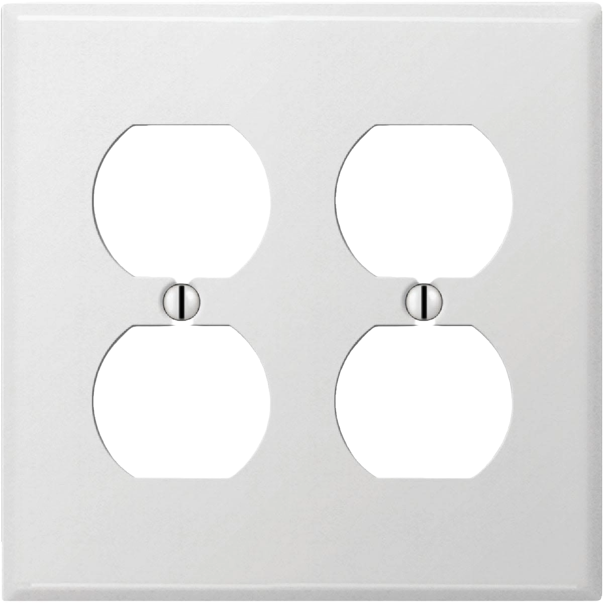 Amerelle Pro Stamped Steel 2-Gang Outlet Wall Plate, Smooth White