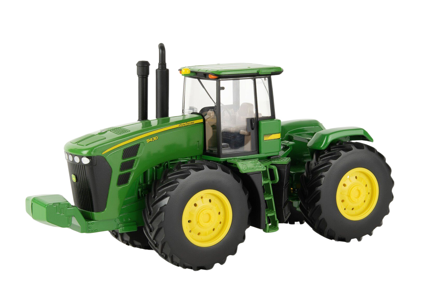Green and yellow 1/32 scale tractor toy with detailed cabin and front weights from Vehicles & Remote Controlled Toys collection