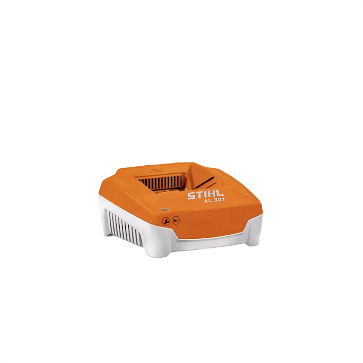 Compact orange and white battery charger for STIHL power tool batteries in tool accessories and charging systems collections