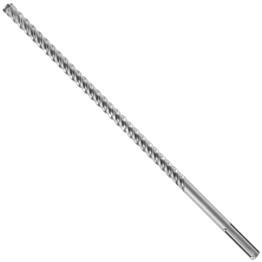 Long steel rotary hammer drill bit with spiral flutes and SDS-Max shank for heavy-duty home improvement tasks