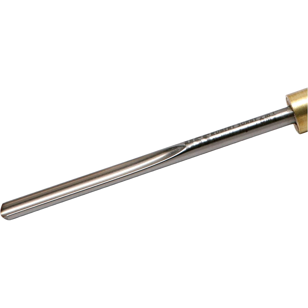 High-speed steel spindle gouge blade with polished finish for precise woodworking in Robert Sorby tool collection.