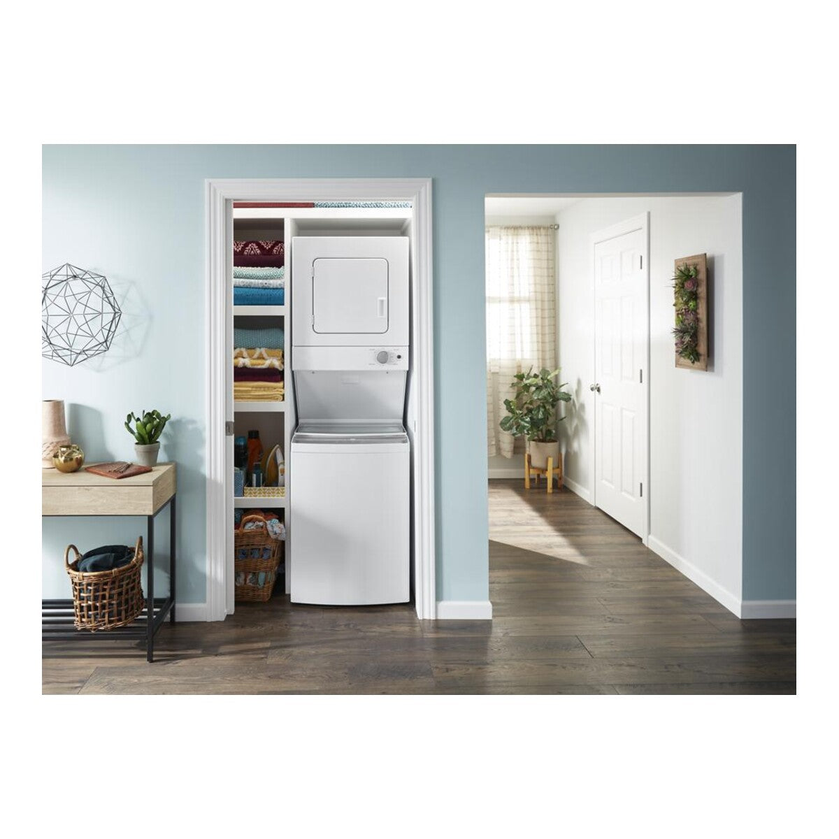 1.6 cu.ft Electric Stacked Laundry Center 6 Wash cycles and AutoDry™