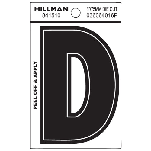 Black vinyl die cut peel-off sticker letter D for home improvement and hardware projects under $50