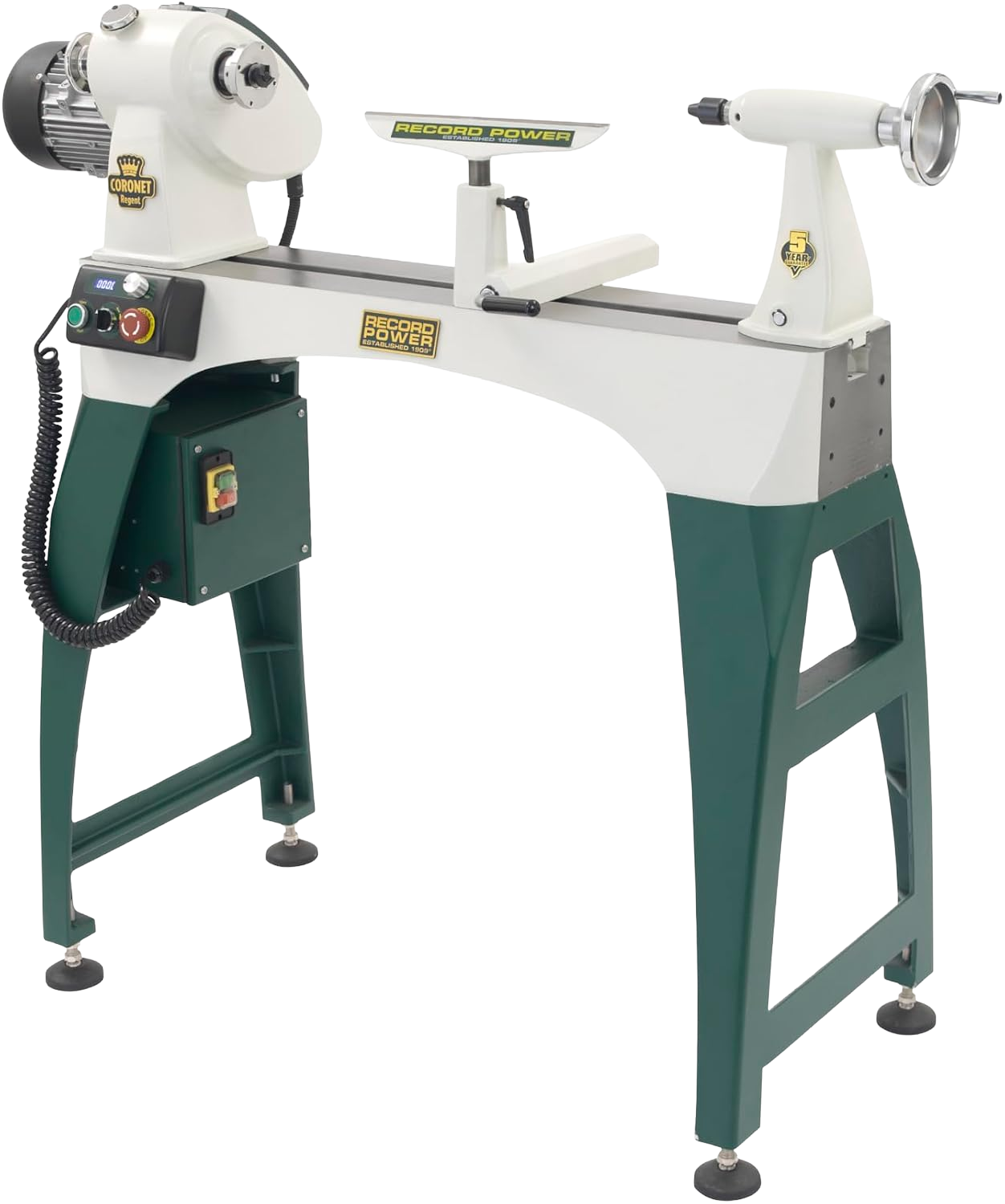 Record Power Coronet Regent 18" Heavy Duty Swivel-Head Cast Iron Variable Speed Lathe