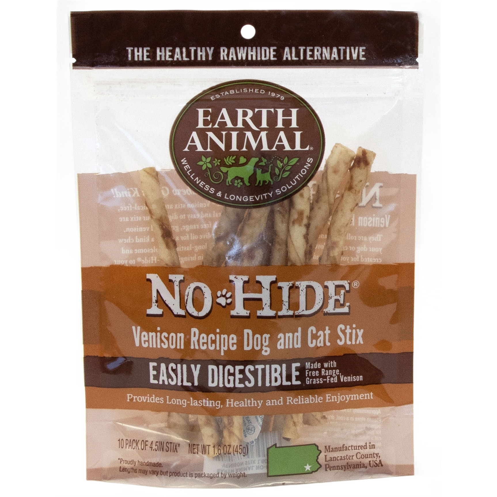 Bag of Earth Animal No Hide Venison Recipe Stix dog and cat treats in pet and farm collections under $50