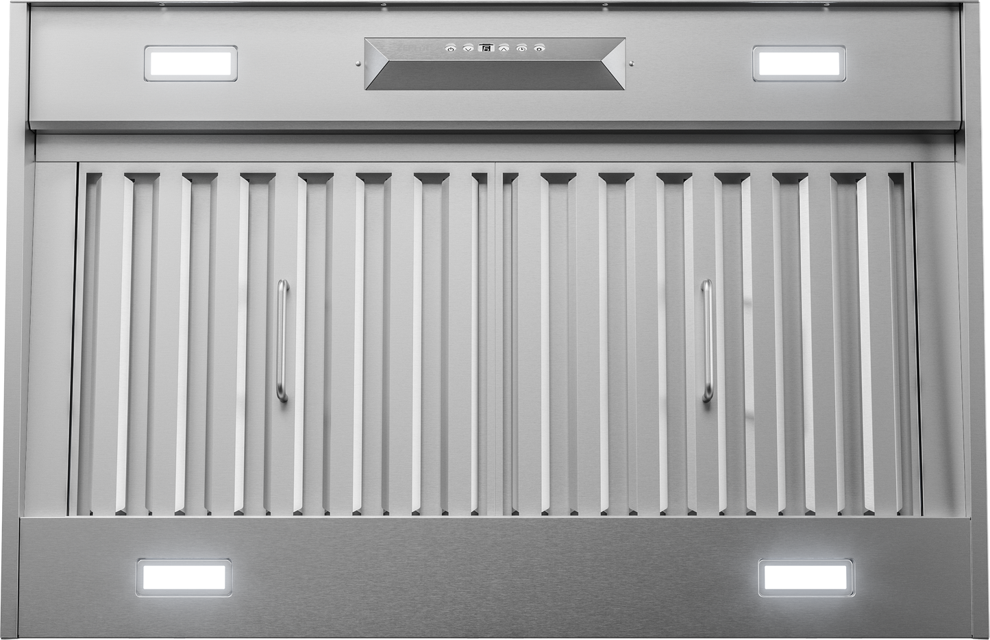 Stainless steel range hood insert with LumiLight LED lighting and ACT technology, designed for custom cabinetry, part of Range Hoods and Kitchen & Kitchenware collections.