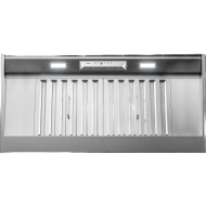 under-cabinet stainless steel insert range hood with dual-level LED lights and wireless remote in kitchen appliances collection