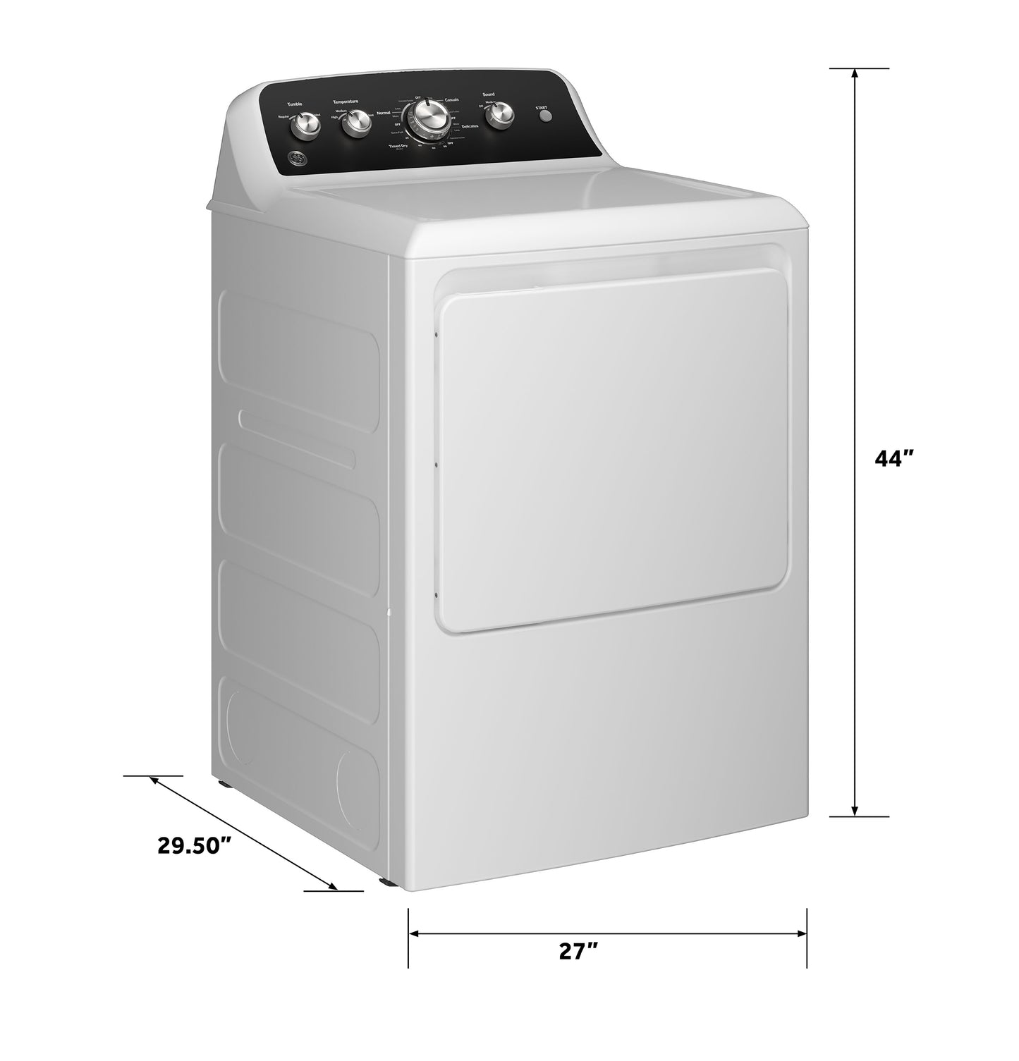GE® 7.2 cu. ft. Capacity Electric Dryer with Up To 120 ft. Venting and Extended Tumble