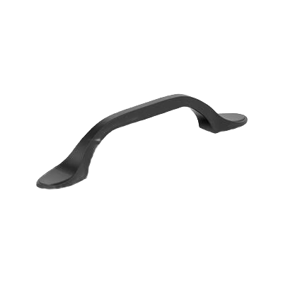 Matte black cabinet pull with 3-3/4 inch center-to-center spacing for furniture hardware and home improvement projects