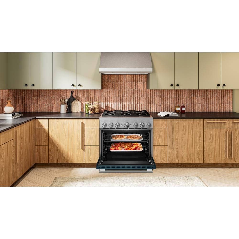 36-Inch 6 Burner Commercial-Style Dual Fuel Range with No Preheat Air Fry Mode