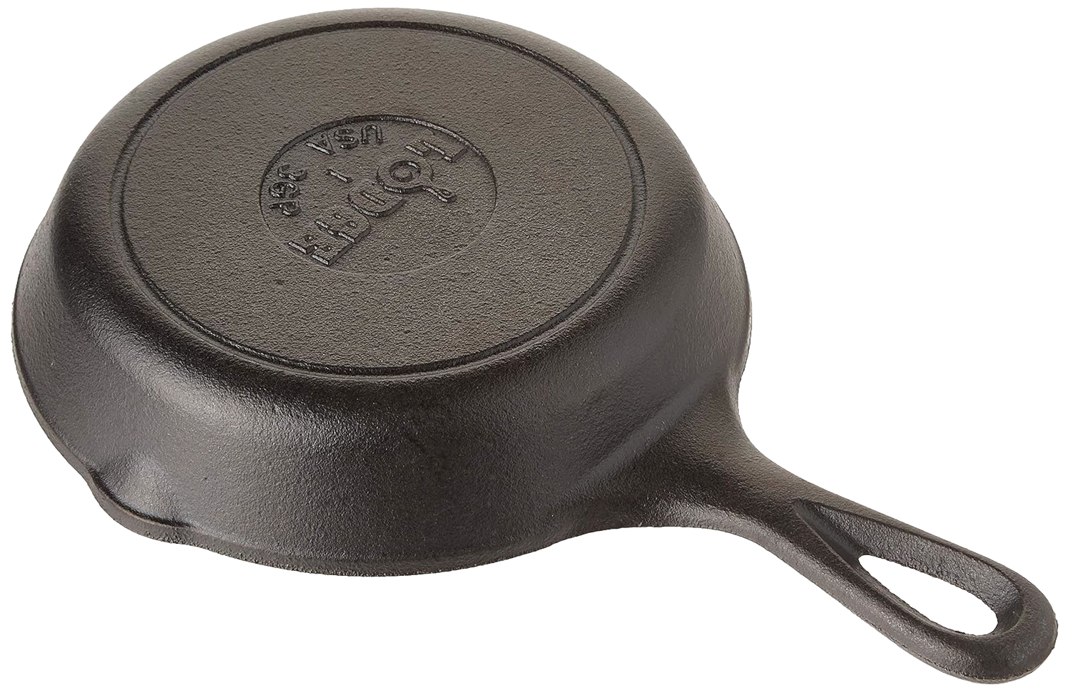 Small cast iron grill pan with loop handle featuring raised cooking ridges for kitchenware and Lodge cookware use