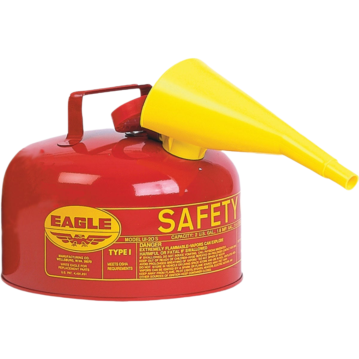 Red galvanized steel fuel can with yellow spout for automotive and mechanic tools under $100 collection
