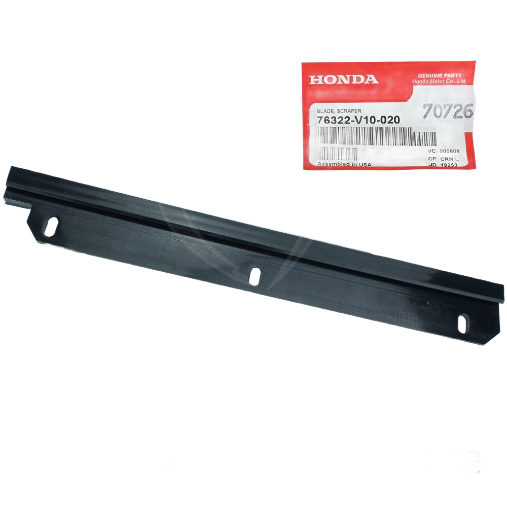 Black Honda scraper blade with mounting slots, featured in Parts & Lubricants and Under $50 home improvement collections