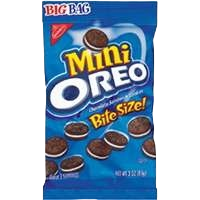 Blue package of bite-sized Mini Oreo cookies for snack lovers in Chocolates & Candies under $50 collection