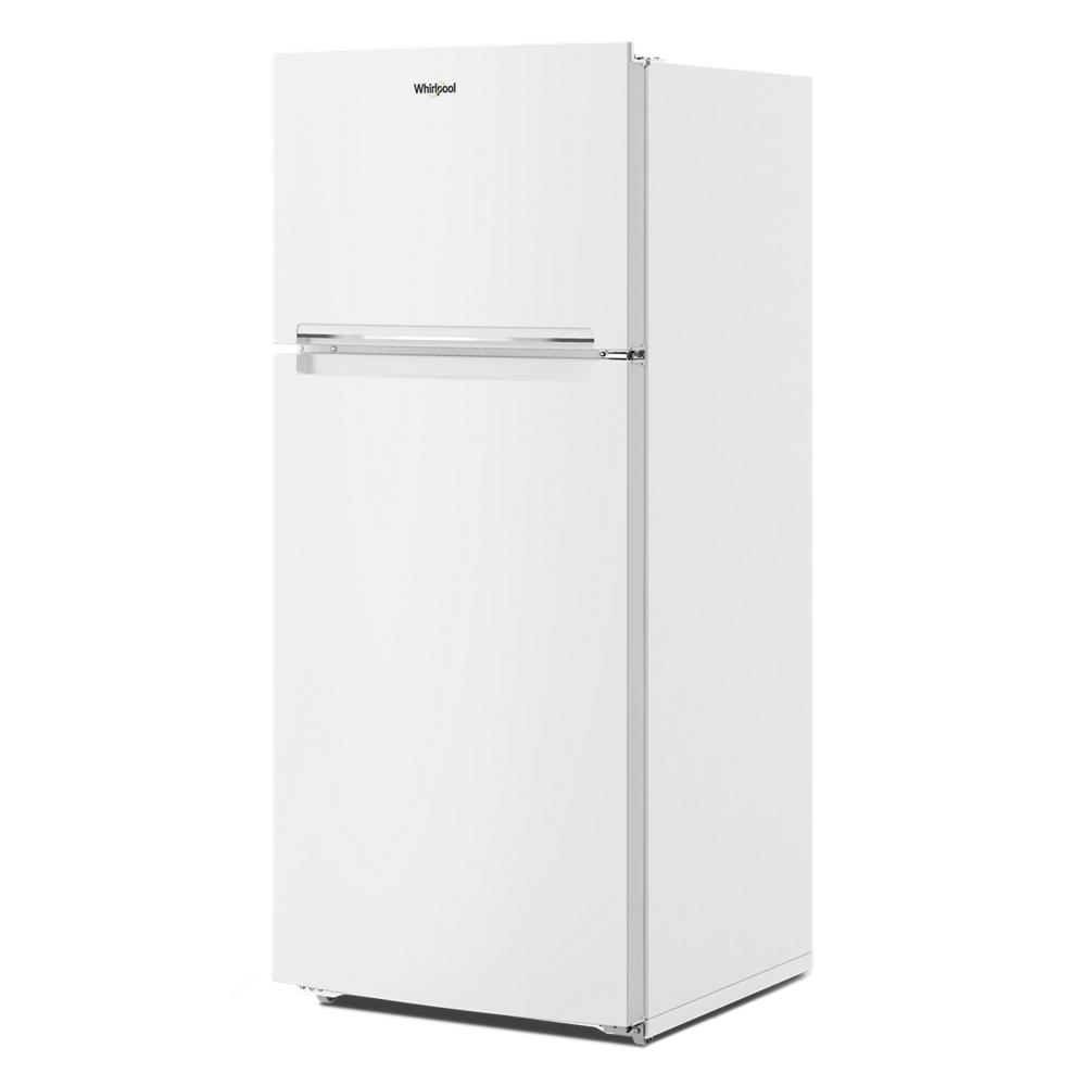 White Whirlpool top-freezer refrigerator with sleek handle for kitchen and appliance collections including refrigerators and top freezer models