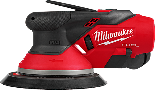 Red and black cordless random orbital sander designed for efficient home improvement and tool use tasks