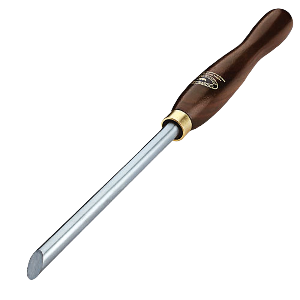 Wood-handled crown wedge tool with polished metal blade for precise woodworking and home improvement tasks