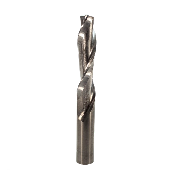 Left hand spiral downcut router bit with 1/2 inch shank for precision woodworking in tool accessories and drill bits collections
